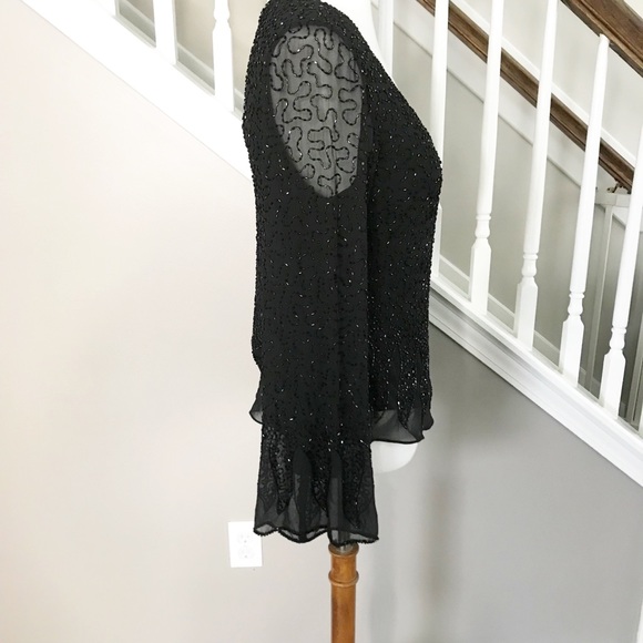 NWOT J Laxmi Beaded Shimmer Shirt Blouse - Picture 11 of 11